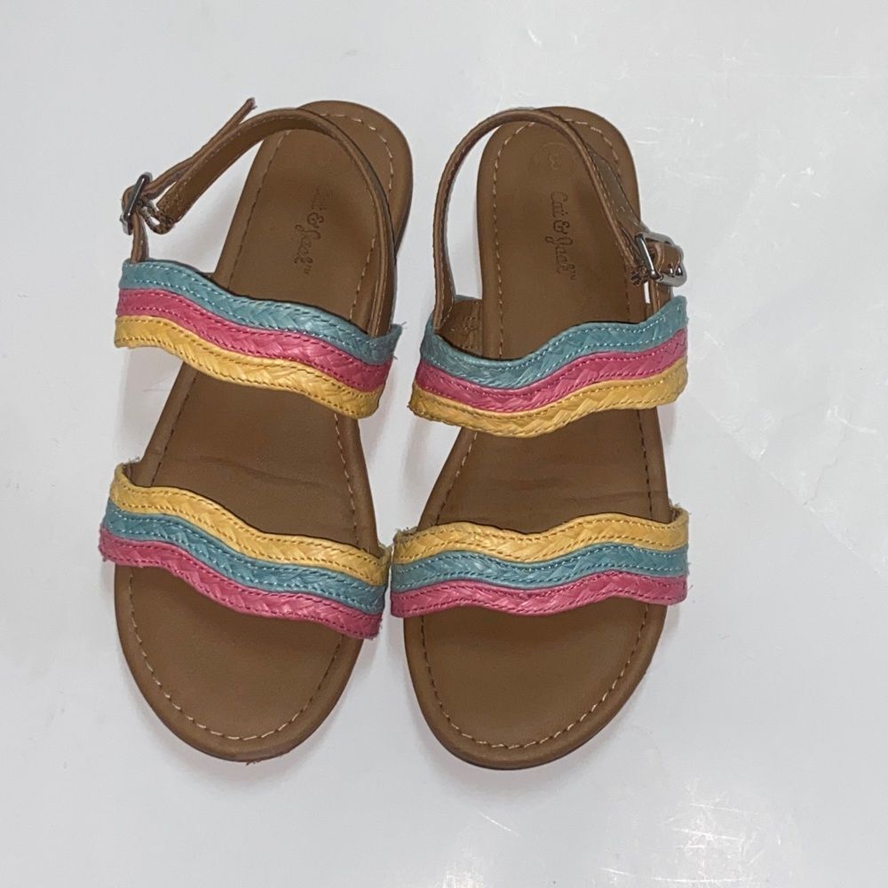 Cat & Jack Colorful Wavy Strap Sandals Size 3